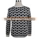 fashion men intarsia two color splice crew neck cable knit pullover sweater