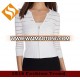 women 3/4 sleeve fashion V-neck shadow stripe zip cardigan sweater